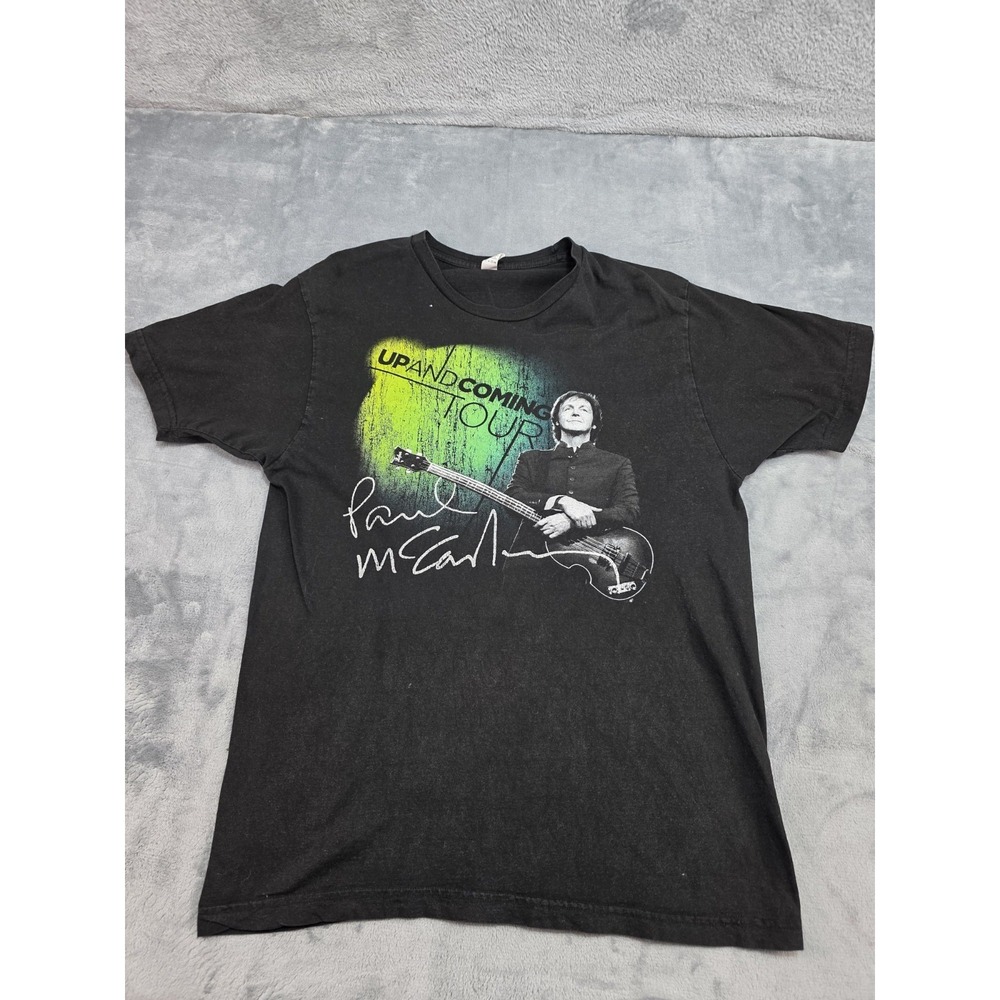 Tultex Paul McCartney Up and Coming Tour Black T-Shirt Adult Size L Short Sleeve